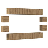 Wall Mounted TV cabinets 8 pcs Artisan Oak Engineered Wood 3328952