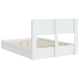 Bed Frame with Storage and Headboard White 140 x 200 cm 3414377
