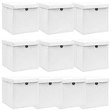Storage Box Set of 10 White Non-woven fabric 288352
