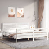 Bed Frame without Mattress White Super King Size Solid Wood 3195042