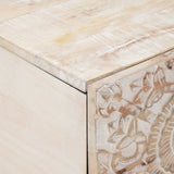 Coffee Table White 80 x 50 x 40 cm Solid Mango Wood 4018373