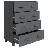 Sideboard HAMAR Dark Grey 79x40x103.5 cm Solid Wood Pine 340426