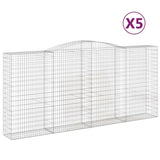 Arched Gabion Baskets 5 pcs 400x50x180/200 cm Galvanised Iron 3147051