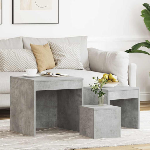 Nesting Tables 3 pcs Concrete Grey Engineered Wood 808598