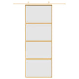 Sliding Door Gold 76x205 cm Frosted ESG Glass and Aluminium 155181