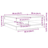 ZNTS Coffee Table 360-Degree Rotatable Concrete Grey 90x90x34.5 cm 3321354