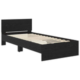 Bed Frame with Headboard Black Oak 90 x 200 cm Engineered Wood 885798