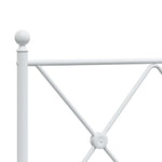 Metal Bed Frame without Mattress with Footboard White 107x203cm 376565