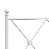 Metal Bed Frame without Mattress with Footboard White 107x203cm 376565