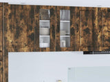 Wall Glass Cabinet PORTO Smoked Oak 60 x 31 x 80 cm 885440