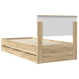 Bed Frame with Drawer Sonoma Oak 75 x 190 cm Engineer Wood 3408035