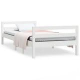 Bed Frame without Mattress White 90x190 cm Single Solid Wood Pine 821635