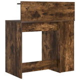 Desk with Shelf Smoked Oak 90 x 48 x 101.5 cm Engineered Wood 869526