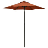 Garden Parasol with LED Lights Terracotta 200x211 cm Aluminium 313562
