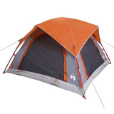 Camping Tent Cabin 4-Person Grey and Orange Waterproof 4009454