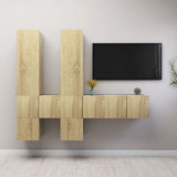 7 Piece TV Cabinet Set Sonoma Oak Engineered Wood 3079033