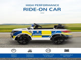 12V Kids Electric Ride On Police Car 2 Motors with Parental Remote Control Siren Flashing Lights USB T3398P378957