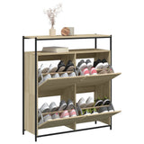 Shoe Cabinet with 4 Flip-Drawers Sonoma Oak 100x34x112 cm 3214414
