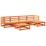 6 Piece Garden Sofa Set Wax Brown Solid Wood Pine 3299398
