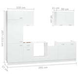 7 Piece Kitchen Cabinet Set Lyon White Engineered Wood 3067631