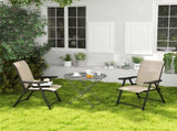 Set of Two Folding Outdoor Chairs - Brown/Black T3398P327964