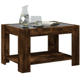 Coffee Table with LED Smoked Oak 73x53x45 cm Engineered Wood 847550