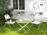 Set of Two Foldable Outdoor Chairs - White T3398P328447