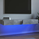 TV Cabinets with LED Lights 2 pcs Concrete Grey 60x35x15.5 cm 842893