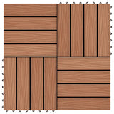 11 pcs Decking Tiles Deep Embossed WPC 30x30 cm 1 sqm Light Brown 45034