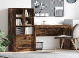 Desk with Drawer with Shelf with Storage 2 pcs Smoked Oak 3337325