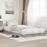 Floor Bed Frame Grey Sonoma 90 x 200 cm Engineered Wood 893545