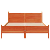 Bed Frame Wax Brown Solid pine wood, plywood slats Double 855596