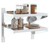 2-Tier Wall Shelf 50x40x48 cm Silver Stainless Steel 30315