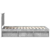 Bed Frame Concerte Grey 100 x 200 cm Solid Pine Wood 3409393