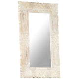 Mirror White 80x50 cm Solid Mango Wood 321633