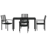 Garden Dining Set 5 pcs Black Powder-Coated Steel 3379165