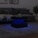 ZNTS Coffee Table with LED Lights Black 50x50x40 cm 839841