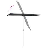 Garden Parasol with Aluminium Pole 180x110 cm Black 47334