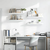 Floating Wall Shelves 4 pcs High Gloss White 80x23.5x3.8 cm MDF 323753