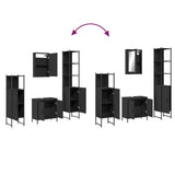4 Piece Bathroom Furniture Set Black Engineered Wood 3214830