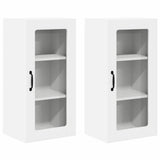Wall Glass Cabinet PORTO 2 pcs White 40 x 31 x 80 cm 885336