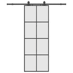 Sliding Door with Hardware Set Black 76x205 cm ESG Glass 3375803