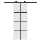 Sliding Door with Hardware Set Black 76x205 cm ESG Glass 3375803