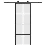 Sliding Door with Hardware Set Black 76x205 cm ESG Glass 3375803