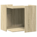 ZNTS Cat Litter Box Enclosure Sonoma Oak 53x53x51 cm Engineered Wood 857753