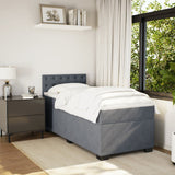 Box Spring Bed with Mattress Dark Grey 80x200 cm Velvet 3286175