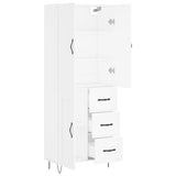 Highboard White 69.5x34x180 cm Engineered Wood 3198105