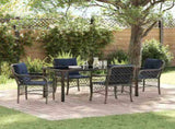 Garden Dining Set with Cushion 5 pcs Grey and Black Rattan 3380249