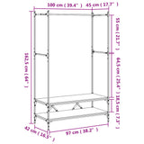 Clothes Rack with Shelves Grey Sonoma Engineered Wood 834203