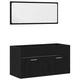 Bathroom Furniture Set 3 pcs Black Oak Engineered Wood 3334339